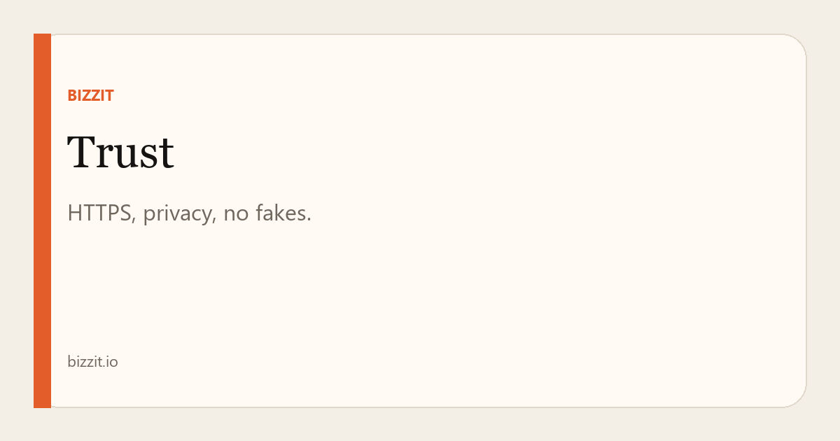 HTTPS on a tiny site: the lock is not a marketing badge, it is how the URL should load — Bizzit guide